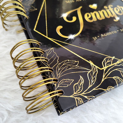 Libro de Firmas XV años - Negro y detalles en Dorado