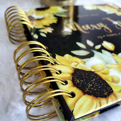 Libro de Firmas XV años - Girasoles y detalles en Dorado