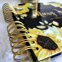 Libro de Firmas XV años - Girasoles y detalles en Dorado