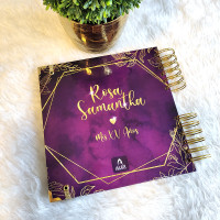 Libro de Firmas XV años - Morado y detalles en Dorado