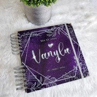 Libro de Firmas XV años - Morado y detalles en Plateado Libro de Firmas XV años - Morado y detalles en Plateado