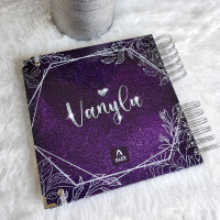 Libro de Firmas XV años - Morado y detalles en Plateado Libro de Firmas XV años - Morado y detalles en Plateado