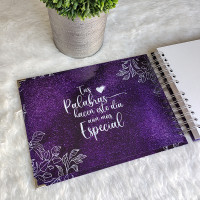 Libro de Firmas XV años - Morado y detalles en Plateado Libro de Firmas XV años - Morado y detalles en Plateado