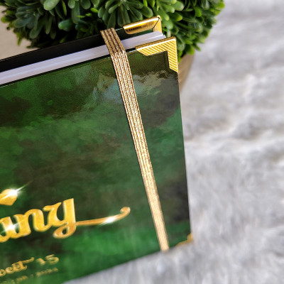 Guestbook - Quince Años - Verde Esmeralda y Dorado