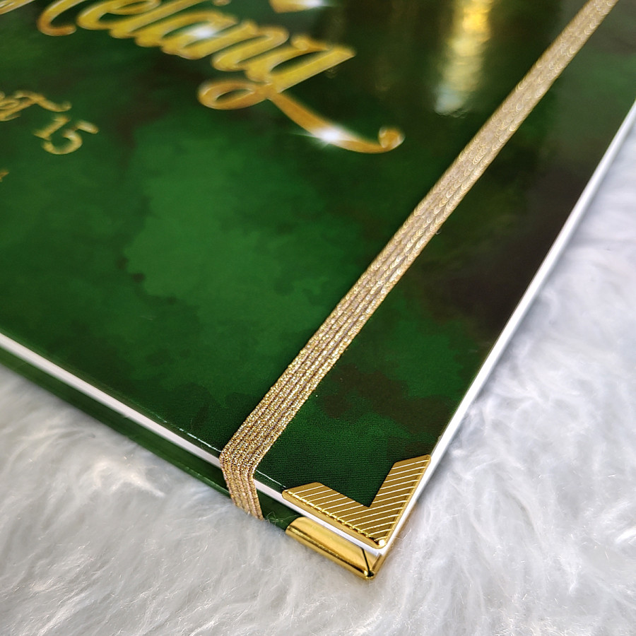 Guestbook - Quince Años - Verde Esmeralda y Dorado