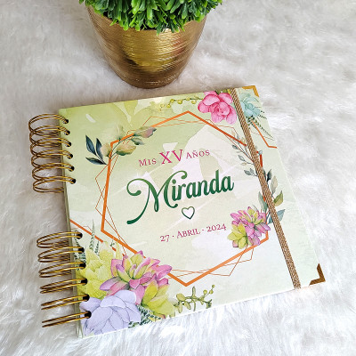 Álbum de Firmas XV Años - Floral Suculentas
