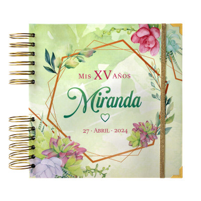 Álbum de Firmas XV Años - Floral Suculentas