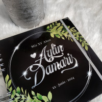 Libro de Firmas XV Años - Negro, Verde y Plateado