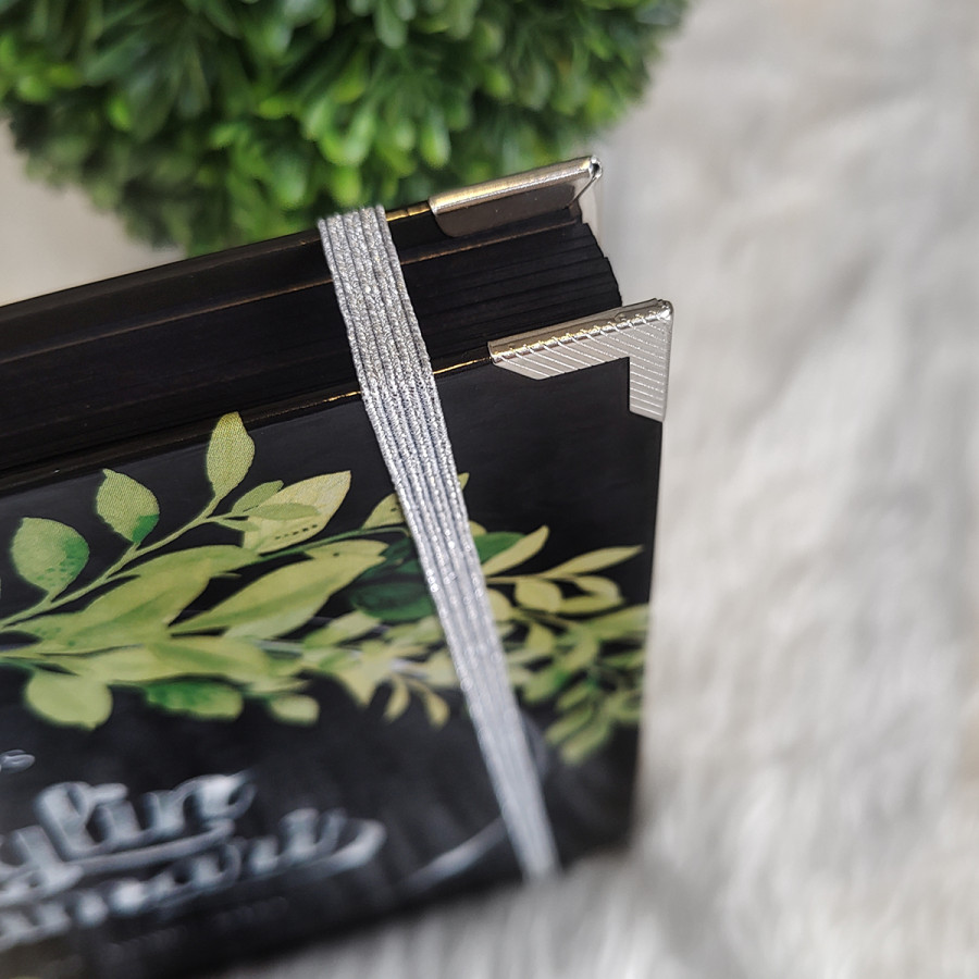 Libro de Firmas XV Años - Negro, Verde y Plateado