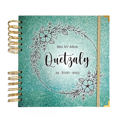 Guestbook XV Años - Verde Turquesa y Dorado