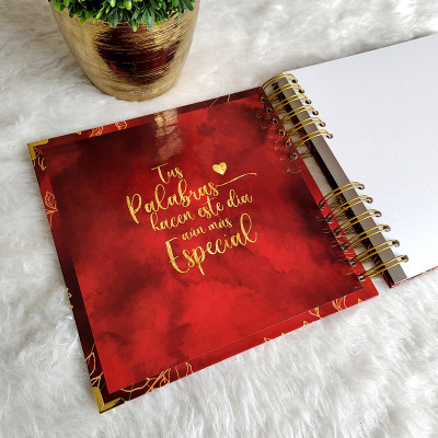 Libro de Firmas XV Años - Rojo y Dorado