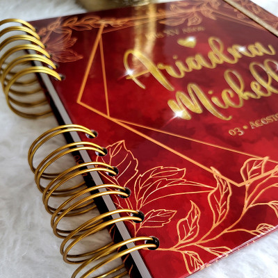 Libro de Firmas XV Años - Rojo y Dorado