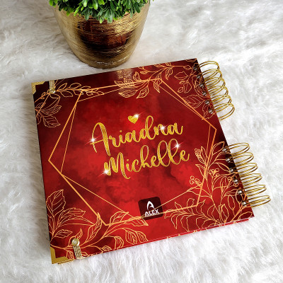 Libro de Firmas XV Años - Rojo y Dorado