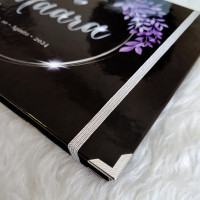 Libro de Firmas XV Años - Negro y Floral Lila con Plateado