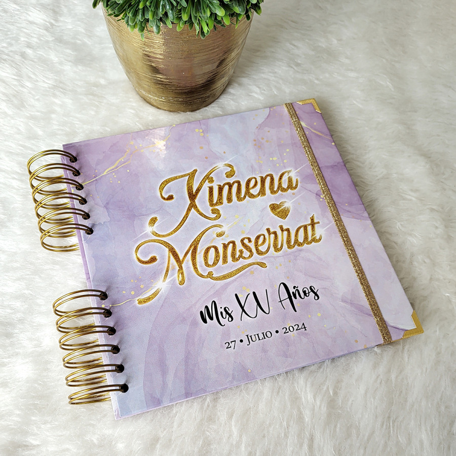 Guestbook XV Años - Lila y Dorado