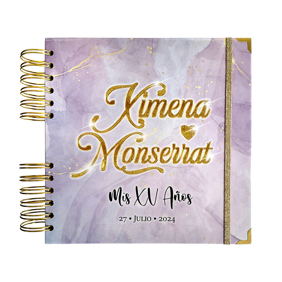 Guestbook XV Años - Lila y Dorado