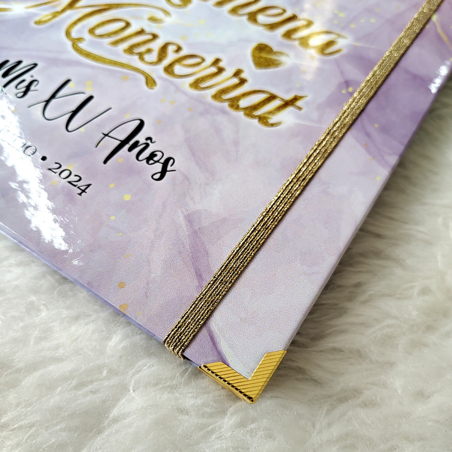 Guestbook XV Años - Lila y Dorado