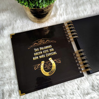 Libro de Firmas XV Años Varonil - Negro Vaquero Dorado