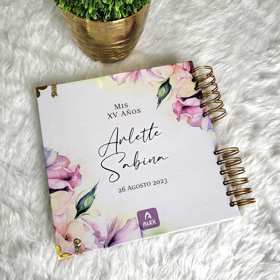 Guestbook XV Años - Diseño Floral Acuarela