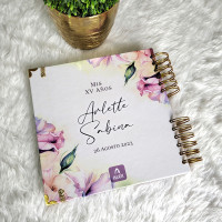 Guestbook XV Años - Diseño Floral Acuarela