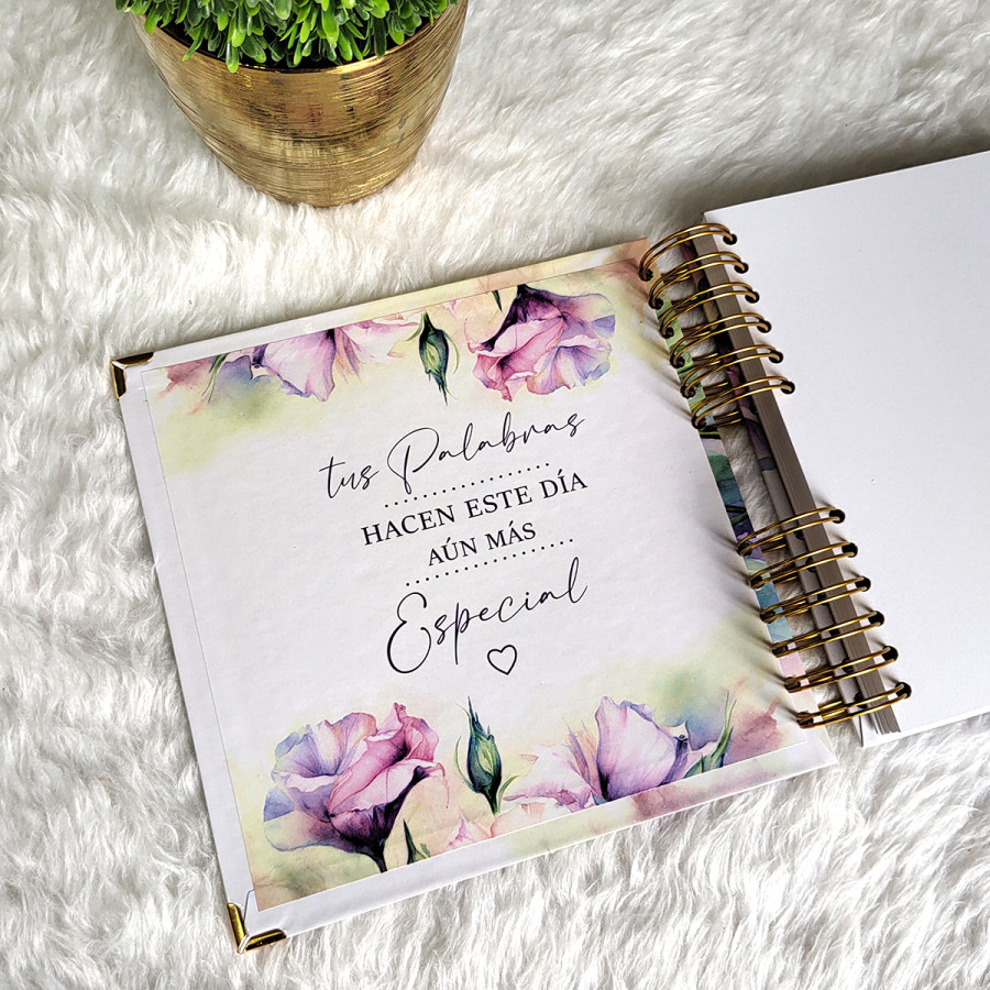 Guestbook XV Años - Diseño Floral Acuarela