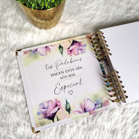 Guestbook XV Años - Diseño Floral Acuarela