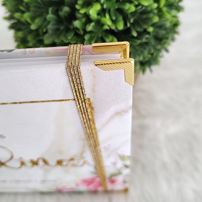 Libro de Invitados XV Años - Marmol Blanco y Flores