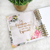 Libro de Invitados XV Años - Marmol Blanco y Flores