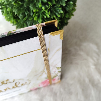 Libro de Invitados XV Años - Marmol Blanco y Flores