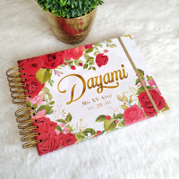 Libro de Firmas XV Años - Rosas Rojas y Dorado