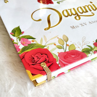 Libro de Firmas XV Años - Rosas Rojas y Dorado