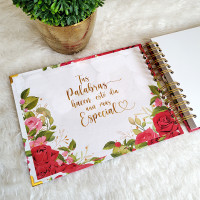 Libro de Firmas XV Años - Rosas Rojas y Dorado