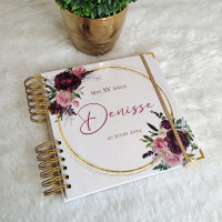 Guestbook XV Años -  Rosas Borgoña y Dorado