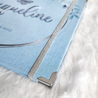 Libro de Firmas XV Años - Azul Claro y Plateado