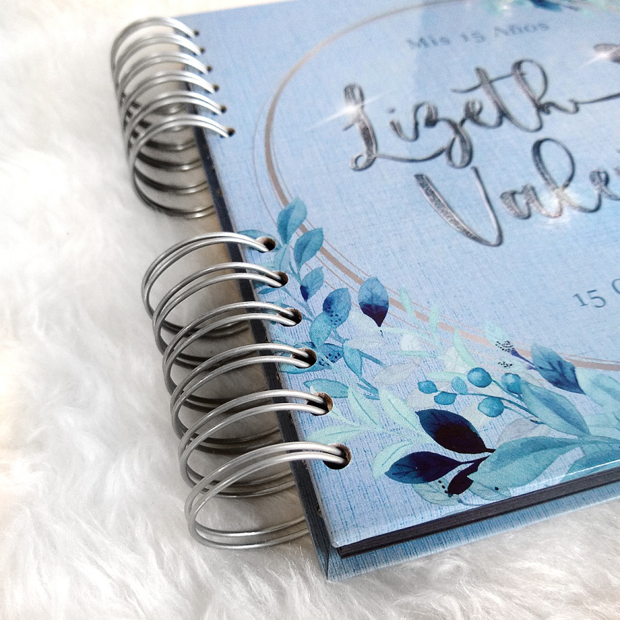 Libro de Firmas XV Años - Azul Claro y Plateado