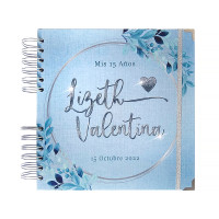 Libro de Firmas XV Años - Azul Claro y Plateado