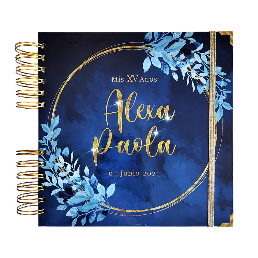 Libro de Firmas XV Años - Azul y Dorado