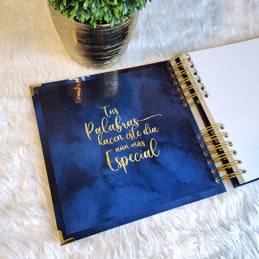 Libro de Firmas XV Años - Azul y Dorado