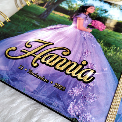 Guestbook XV Años - Foto en Portada y Nombre en Dorado