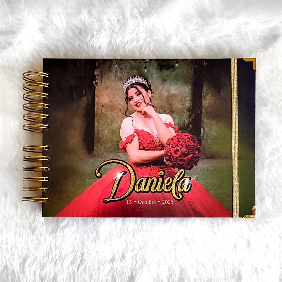 Guestbook XV Años - Foto en Portada y Nombre en Dorado