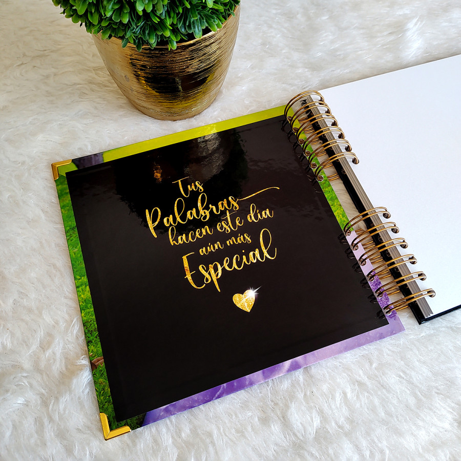 Guestbook XV Años - Foto en Portada y Nombre en Dorado