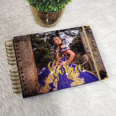 Guestbook XV Años - Foto en Portada y Nombre en Dorado