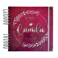 Libro de Firmas XV Años - Guindo y Plateado