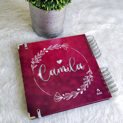 Libro de Firmas XV Años - Guindo y Plateado