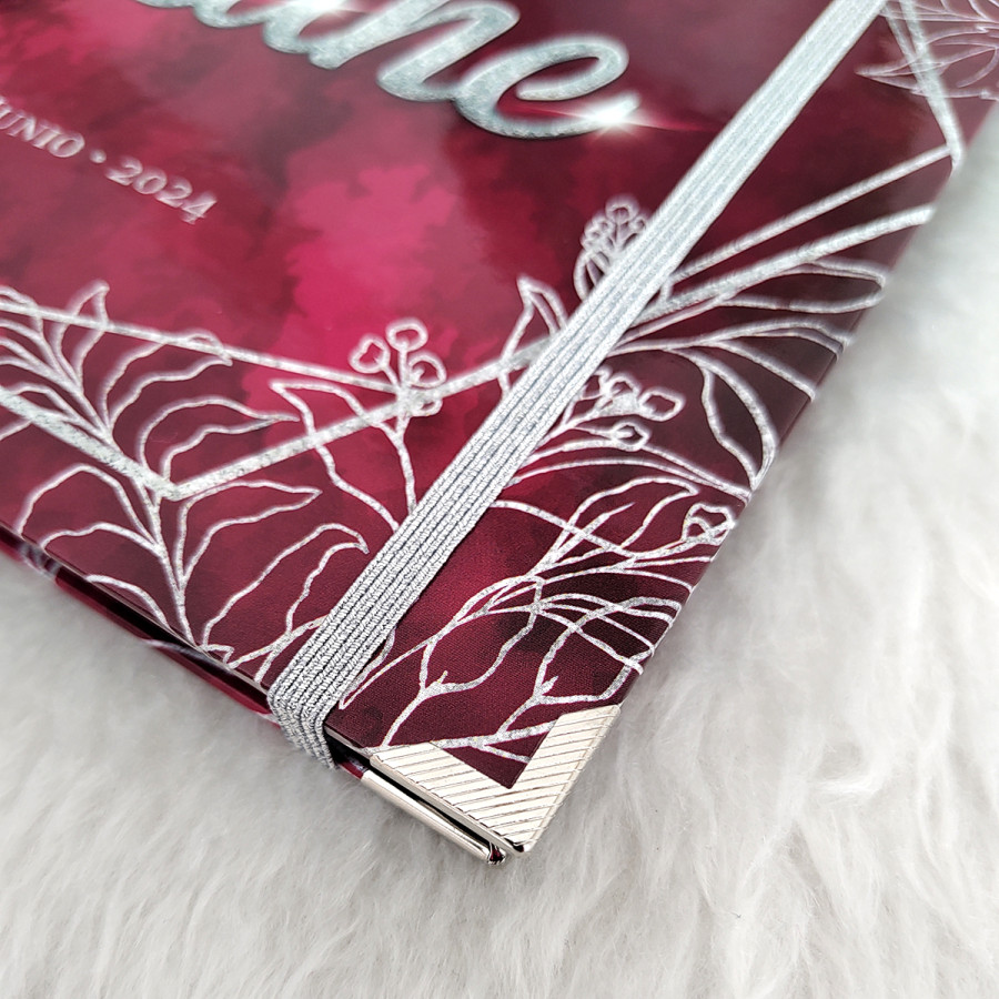 Libro de Firmas XV Años - Rojo Vino y Plata