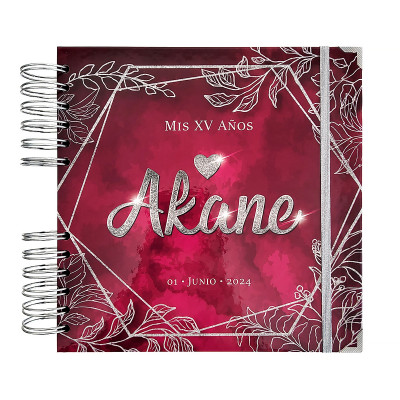 Libro de Firmas XV Años - Rojo Vino y Plata Libro de Firmas XV Años - Rojo Vino y Plata