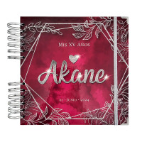 Libro de Firmas XV Años - Rojo Vino y Plata