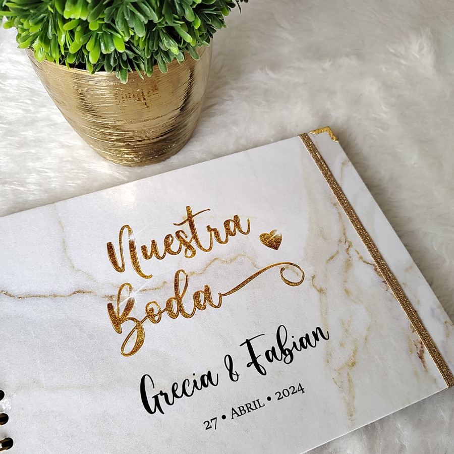 Marmol Blanco 01 - Libro de Firmas Boda