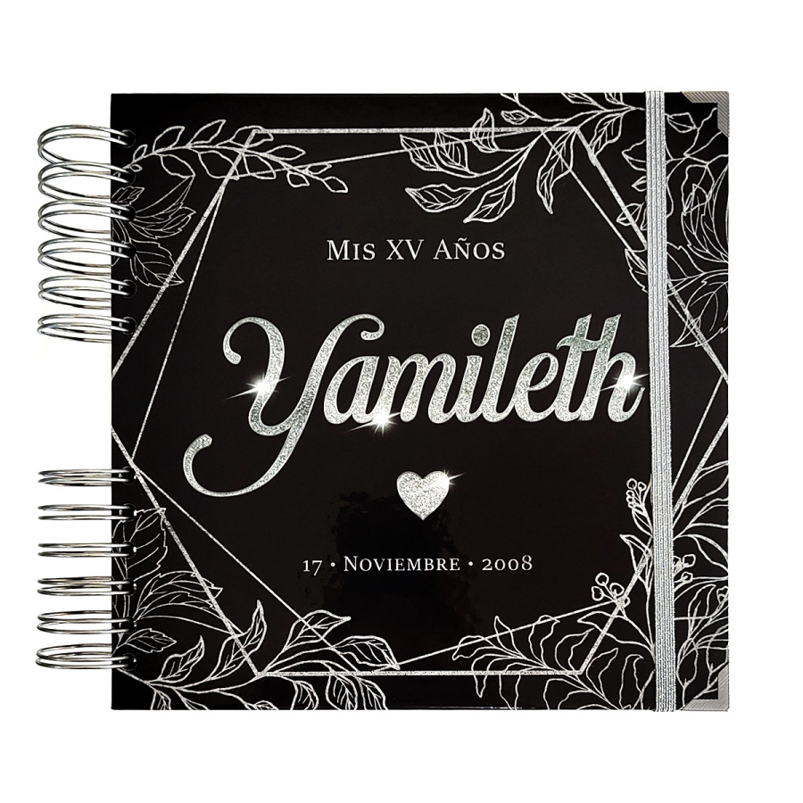 Libro de Firmas XV Años - Negro y Plateado