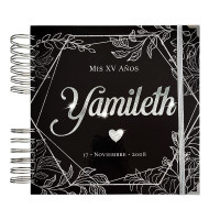 Libro de Firmas XV Años - Negro y Plateado